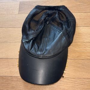 Moschino x H&M Black Leather and Mesh Cap